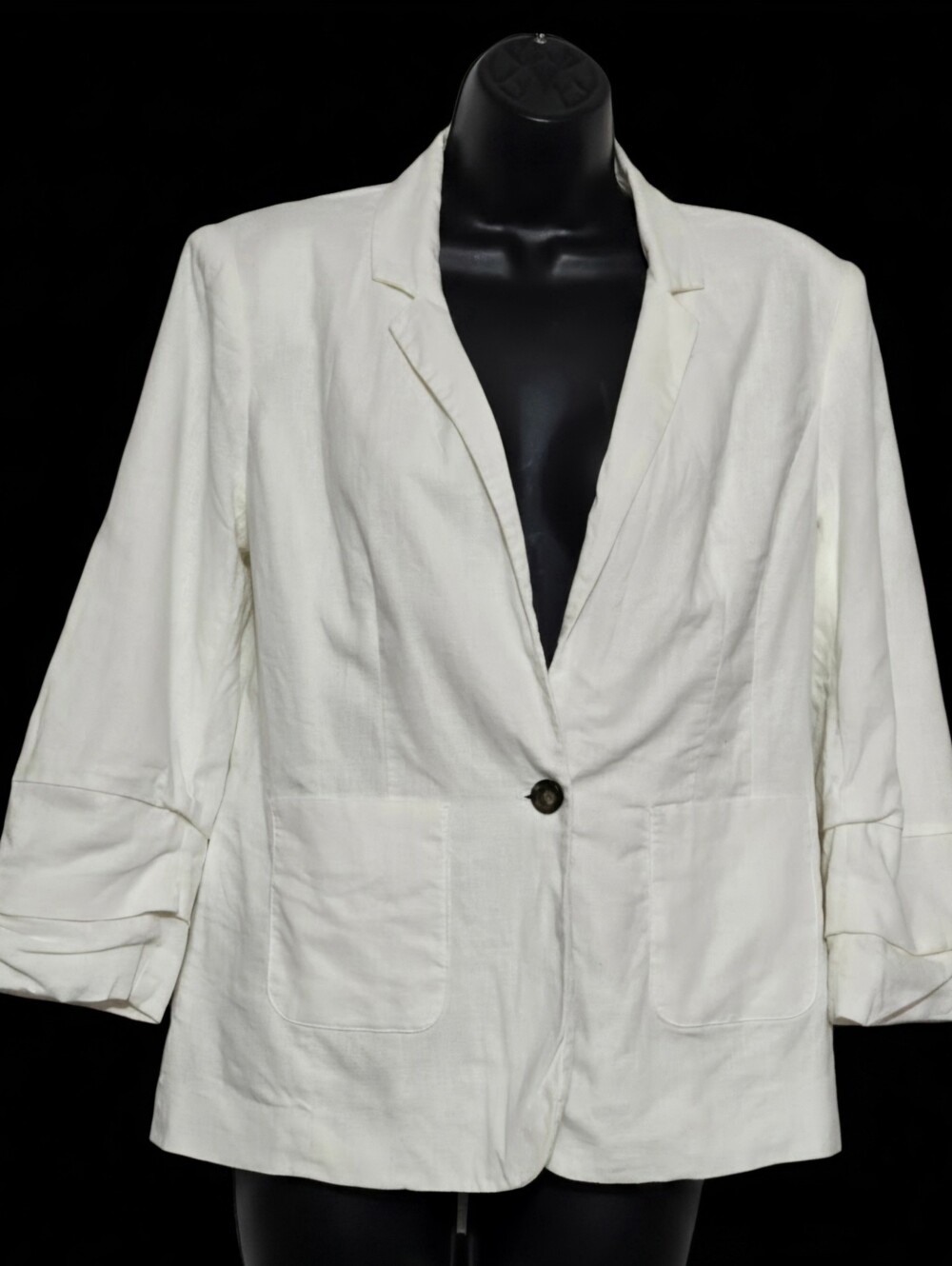Est 1946 Cato Linen Blend Blazer Jacket Suit Separate Off White Cream Size M